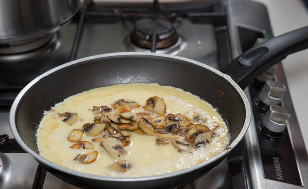 חביתת פטריות - שלב שני