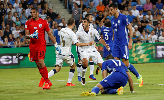 משחק כדורגל - ישראל נגד איטליה (צילום: רויטרס)