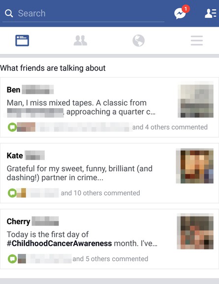 תיבת "על מה חברים מדברים" בפייסבוק (צילום: Mashable)
