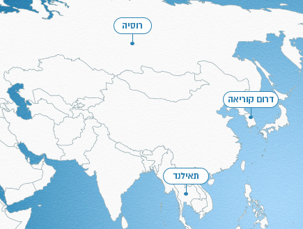 מפת העולם - אסיה (אינפוגרפיקה: סטודיו mako)
