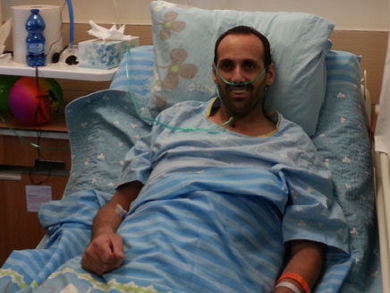 ביסאן בבית החולים לאחר הירי (צילום: עזרי עמרם חדשות 2)