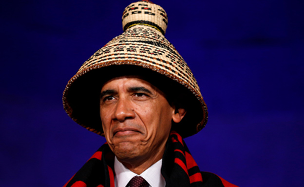צפו: אובמה והאינדיאנים בבית הלבן (צילום: רויטרס)