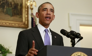 נשיא ארה"ב, ברק אובמה בנאום בבית הלבן (צילום: חדשות 2)