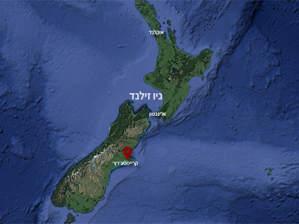 מוקד הרעש בניו זילנד (צילום: גוגל)