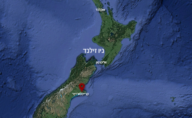 מוקד הרעש בניו זילנד (צילום: גוגל)