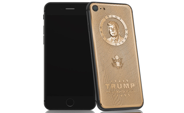 אייפון עם דיוקן מוזהב של דונלד טראמפ (צילום: Caviar)