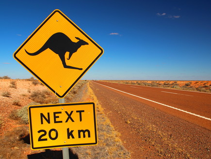 שלט דרך בכביש באוסטרליה (צילום: totajla, Shutterstock)
