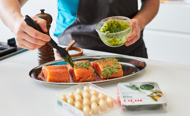 סלמון אפוי בתנור - ההכנה