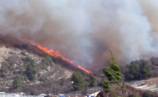 שריפה בנטף (צילום: חדשות 2)
