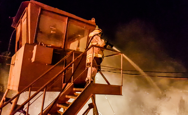שריפה בנווה יאיר, הערב (צילום: Ehud Amiton/TPS)