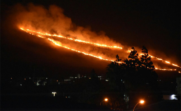 השריפה ליד כרמיאל (צילום: כב