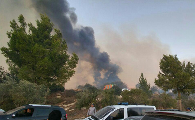 האש מתפשטת בנטף, היום (צילום: דוברות כבאות והצלה)