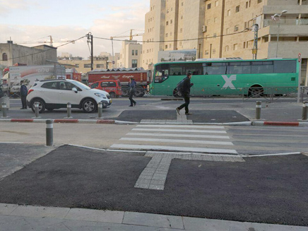 המדרכה לאחר ההנגשה (צילום: דוברות משרד המשפטים)