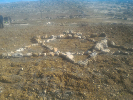 מגן דוד שנוצר מאבנים בשטח הפלסטיני