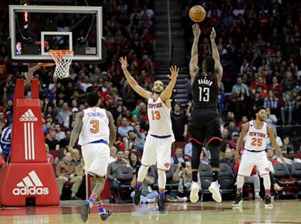 תשע שלשות ושיא קריירה. הארדן זורק מחוץ לקשת (gettyimages) (צילום: ספורט 5)