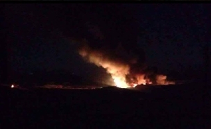 הפצצת שדה תעופה אסטרטגי בדמשק (צילום: חדשות 2)