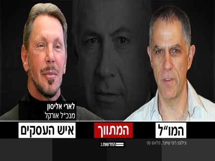 מוזס נתניהו לארי אליסון (צילום: חדשות 2)