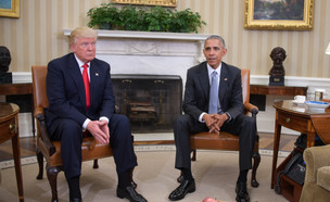 פגישת אובמה וטראמפ בבית הלבן (צילום: AFP, Getty images)