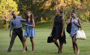 משפחת אובמה בחופשה משפחתית (צילום: Gettyimages IL)