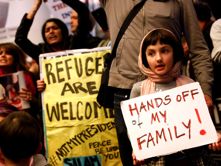 המחאות נגד צו ההגירה (צילום: רויטרס)