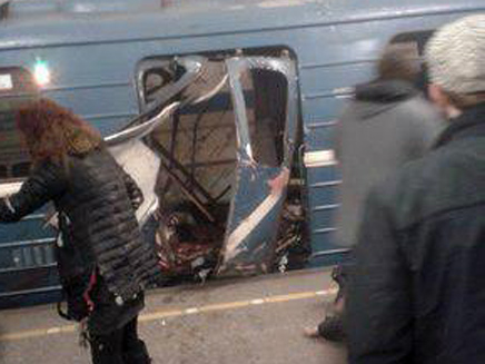 הרכבת לאחר הפיצוץ (צילום: טוויטר)
