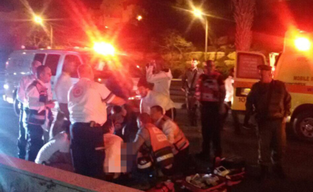 זירת התאונה בגבעת זאב, אמש (צילום: דוברות מד