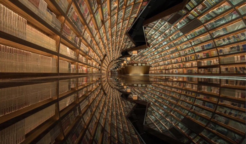 מנהרת הספרים בסין (צילום: מתוך האינסטגרם של lewisalexanderofficial)
