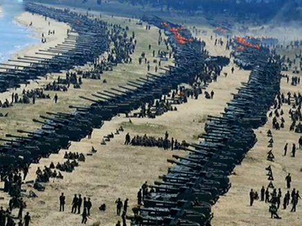 התרגיל הצבאי בצפון קוריאה (צילום: מתוך הטלויזיה בצפון קוריאה)