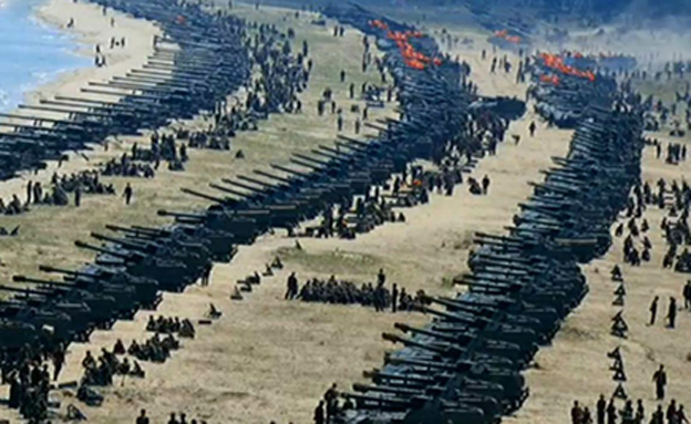 התרגיל הצבאי בצפון קוריאה (צילום: מתוך הטלויזיה בצפון קוריאה)