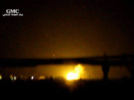 המתקפה בסוריה, אמש (צילום: טוויטר)