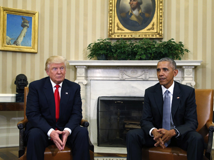 הזהיר. הנשיא אובמה וטראמפ בנובמבר (צילום: רויטרס)