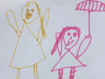 ציור של שירה, בת 4 (צילום: עינת נתן)