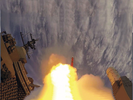 שיגור הטיל ברק 8, ארכיון (צילום: תעשייה אווירית)
