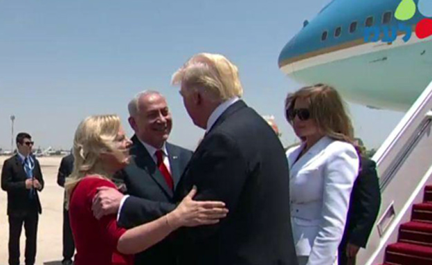 הנשיא טראמפ נחת בישראל (צילום: חדשות 2)
