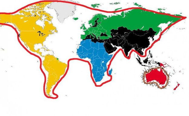 מפת העולם נראית כמו חתול (צילום: יחסי ציבור)