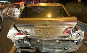 הרכב לאחר התאונה (צילום: דוברות המשטרה)