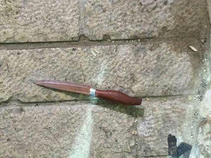 הסכין שהחזיקה החשודה (צילום: דוברות המשטרה)