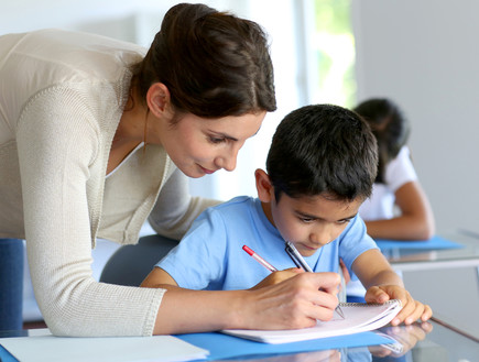 אילוסטרציה- מורה ותלמיד (צילום: ESB Professional, Shutterstock)