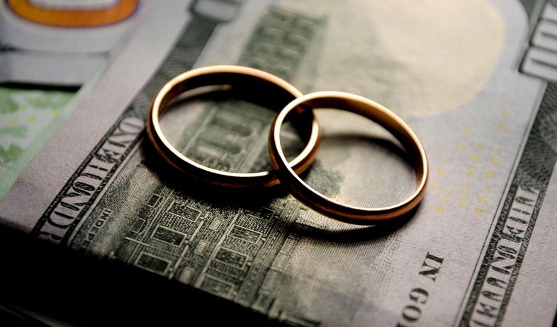 טבעות נישואים על שטרות כסף (אילוסטרציה: Vika Zhuyko, Shutterstock)