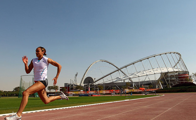 אימוני ריצה באיצטדיון בקטאר (צילום: Michael Steele, GettyImages IL)