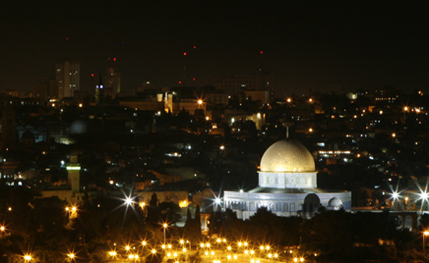 הר הבית בלילה (צילום: חדשות 2)