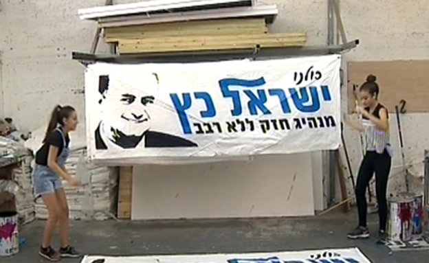 שלטי התמיכה בישראל כץ (צילום: חדשות 2)