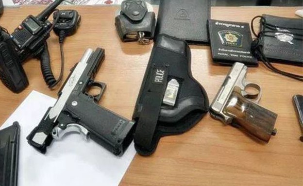כלי הנשק שנתפסו במעצר של נתנאל חדד (צילום: bangkokjack, צילום מסך)