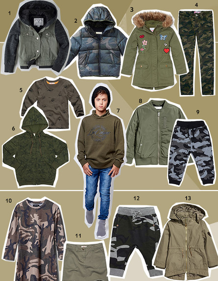 מגמות אופנה לילדים בחורף 2017 - מראה צבאי  (צילום:  יחסי ציבור )