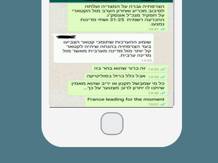 קבוצת הוואטסאפ של הנציגות הישראלית