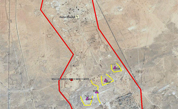 מיקום הסוללה שהושמדה ממזרח לדמשק (צילום: google earth)