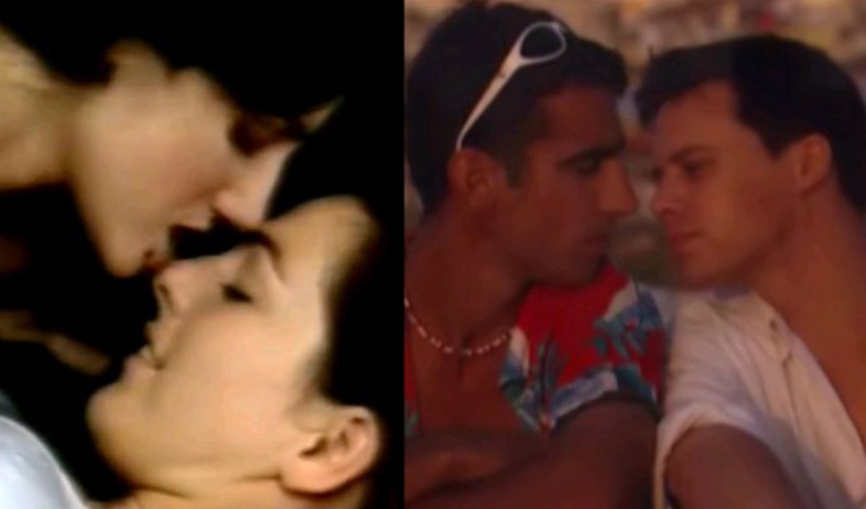 הנשיקות הגאות הראשונות בטלוויזיה הישראלית (צילום: מתוך יוטיוב)
