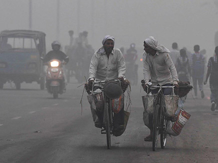זיהום אוויר בהודו (צילום: SKY NEWS)