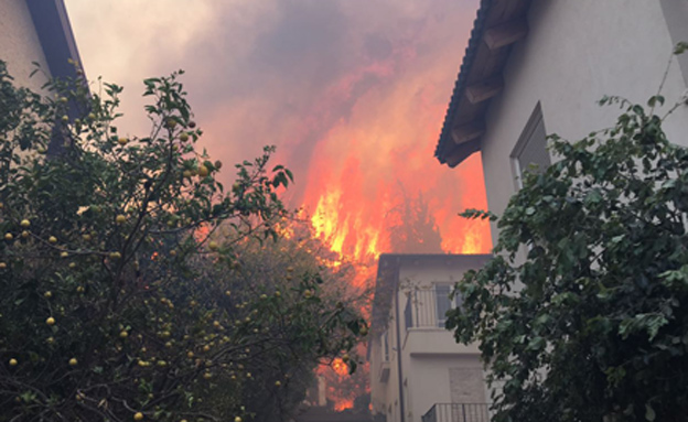 שריפת בתים בזכרון יעקב (ארכיון) (צילום: יוסי קרן)