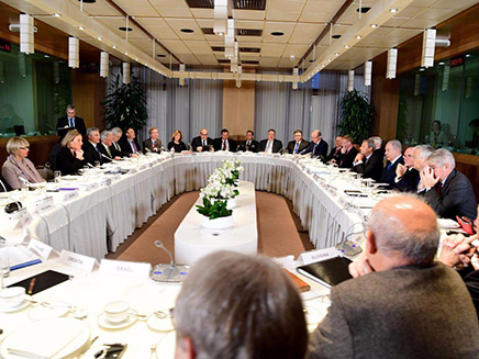 המפגש בין נתניהו לשרי החוץ האירופיים (צילום: אבי אוחיון, לע